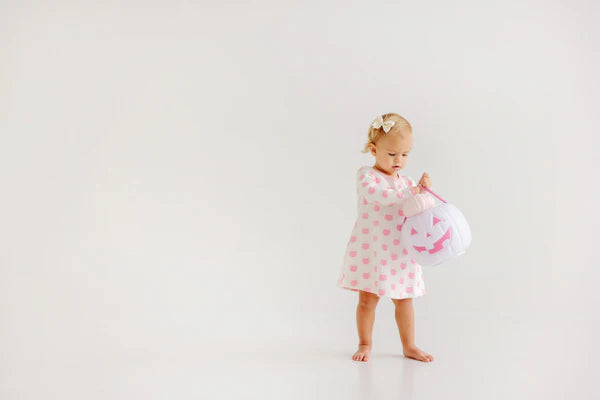 Beaufort Bonnet Long Sleeve Polly Play Dress Vintage Prep Pumpkin Pails Sandpearl Pink