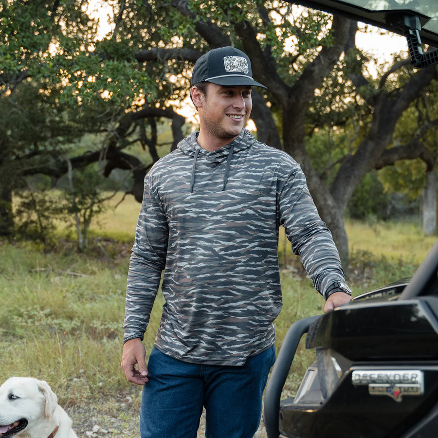Burlebo Performance Hoodie - Tiger Stripe Camo/Wetland