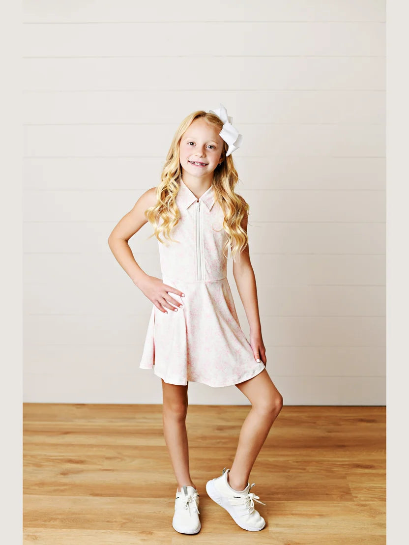 Swoon Kids Pink Toile Tennis Dress