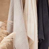 BareFoot Dreams CozyChic Ribbed Throw - White
