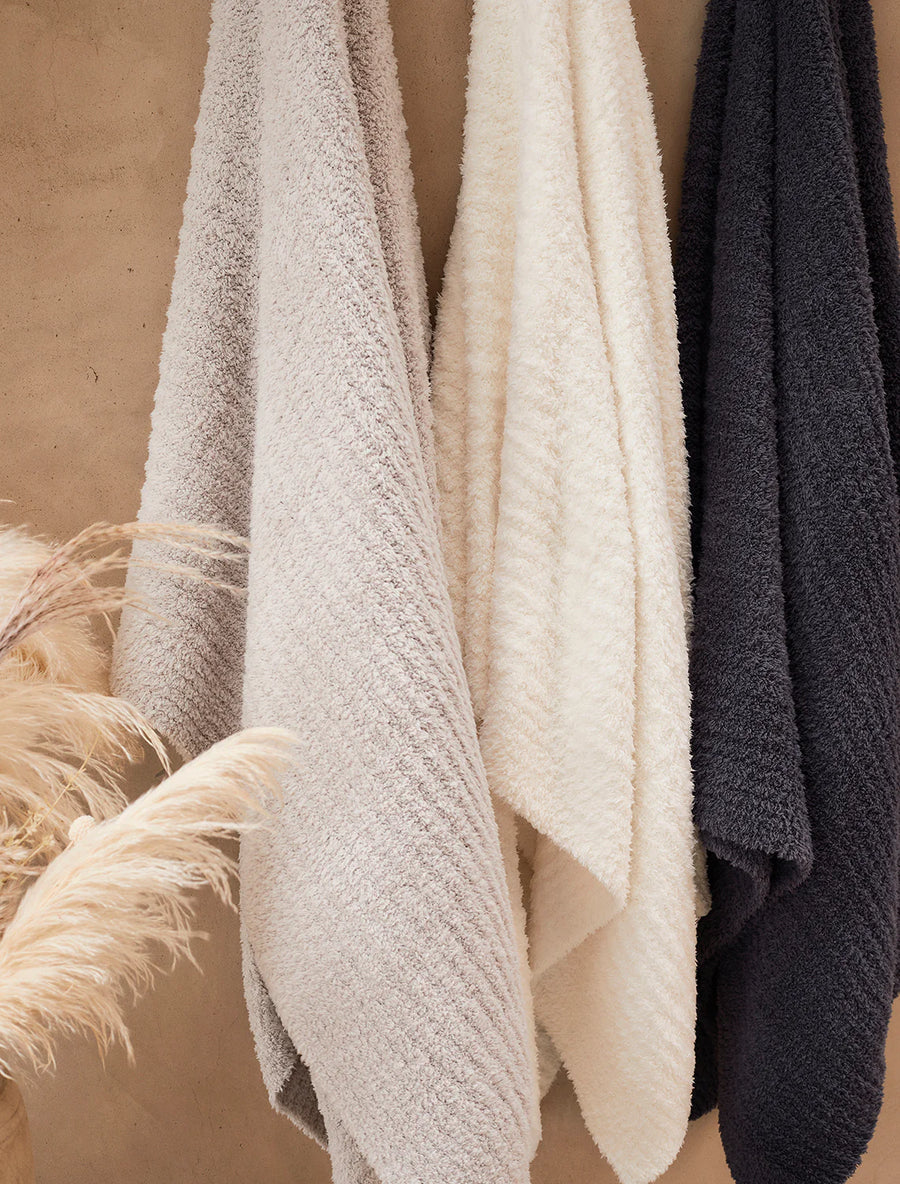 BareFoot Dreams CozyChic Ribbed Throw - White