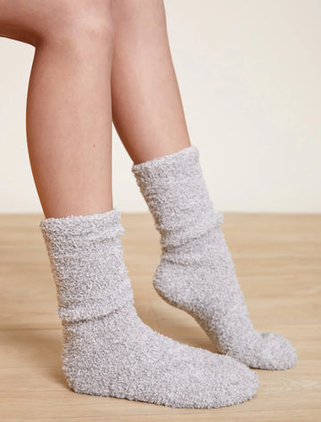 Barefoot Dreams Cozy Chic Youth Socks Ocean White