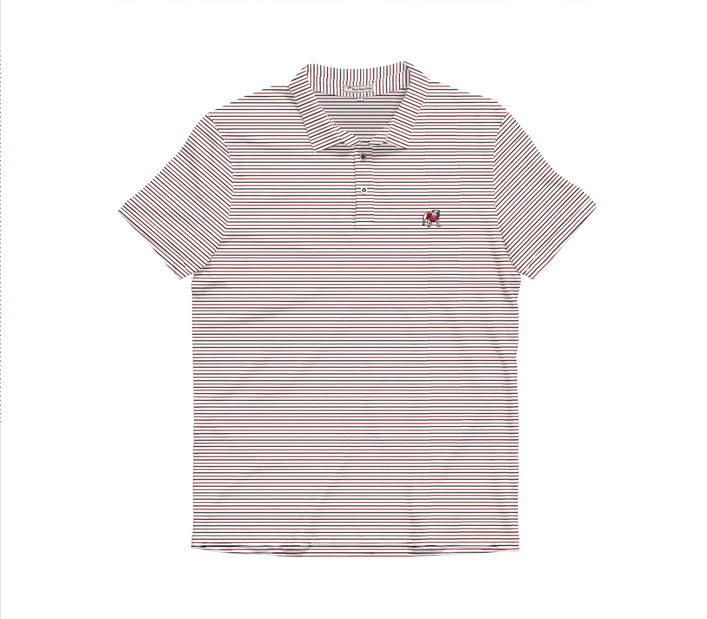 Peach State Pride Youth UGA Standing Dawg Performance Polo Red, Black & White