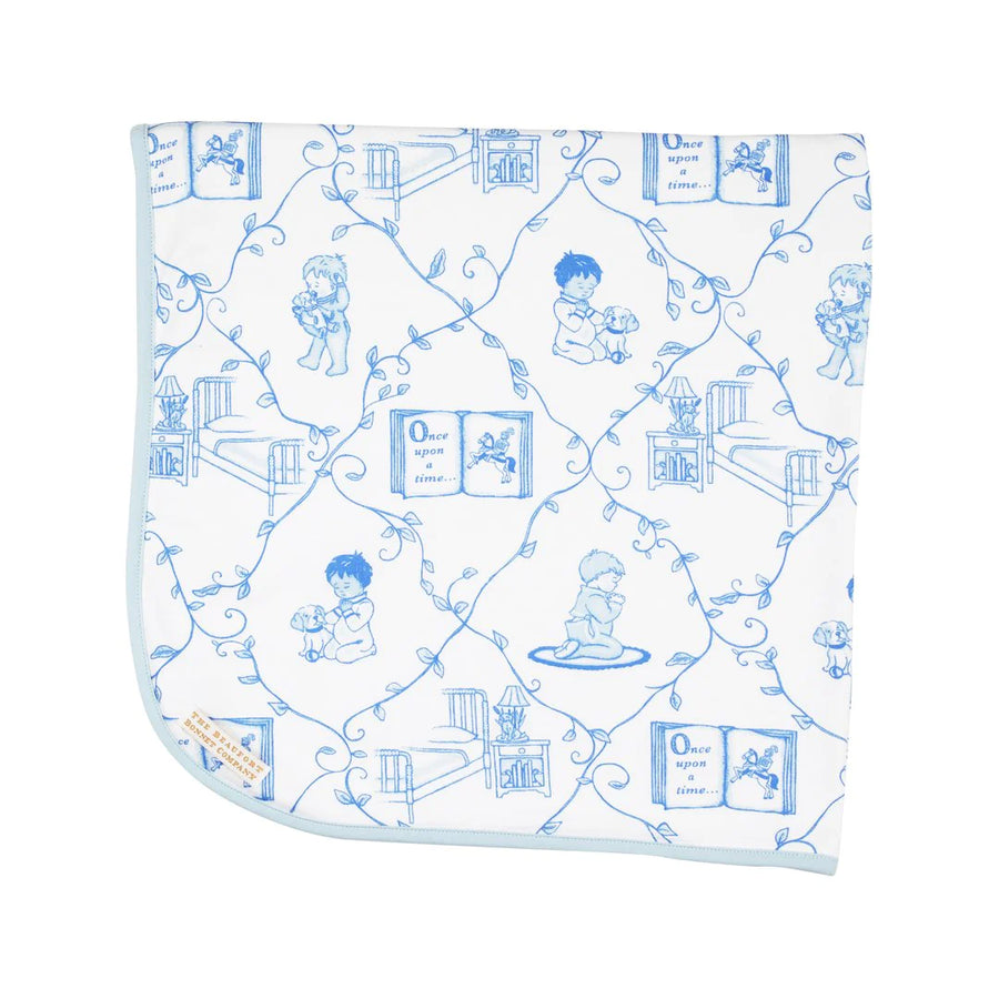 Beaufort Bonnet Baby Buggy Blanket- Chinoiserie Charlton With Buckhead Blue