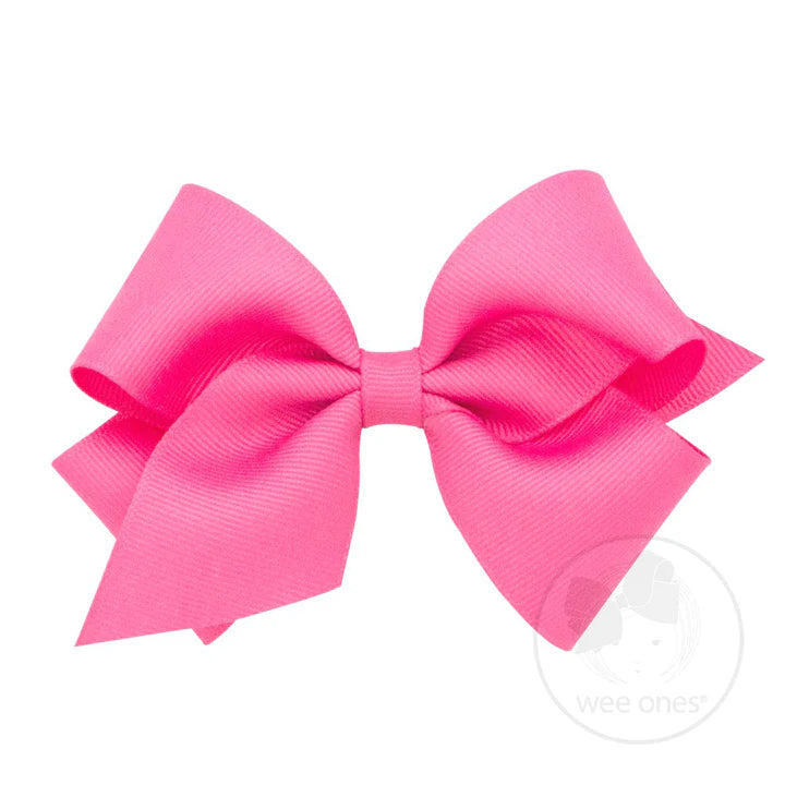 Wee Ones Medium Bow- Hot Pink