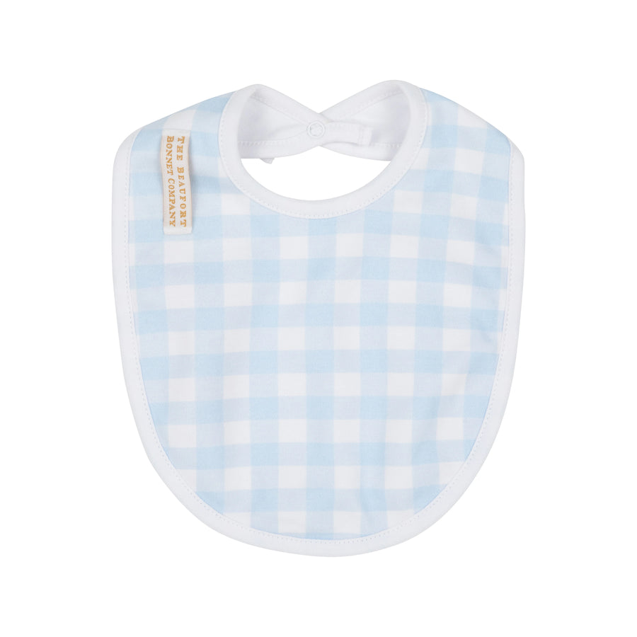 Beaufort Bonnet Burp Me Bib - Buckhead Blue Gingham/Worth Avenue White