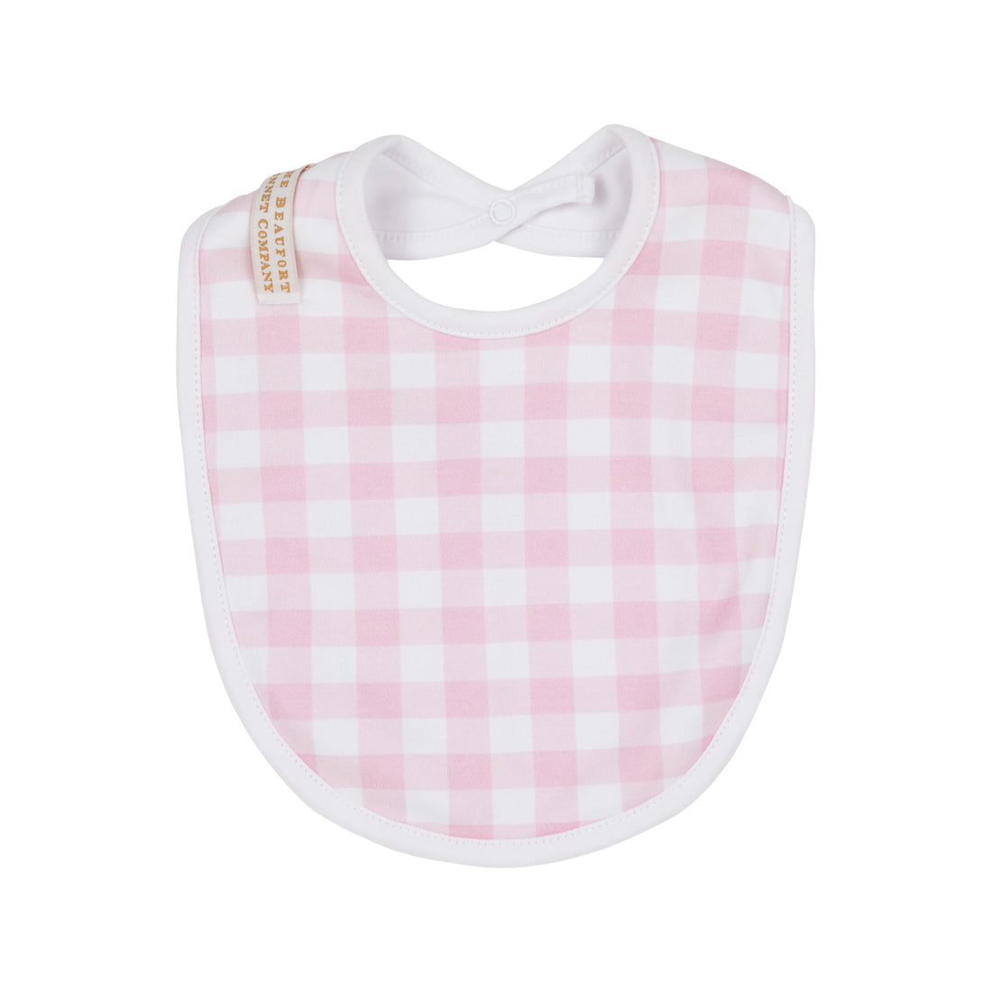 Beaufort Bonnet Burp Me Bib - Palm Beach Pink Gingham/Worth Avenue White