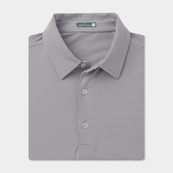 GenTeal Charcoal Club Pinstripe Performance Polo