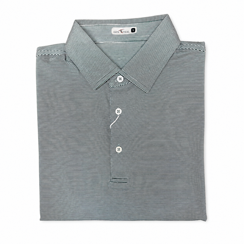GenTeal Pine Club Pinstripe Performance Polo