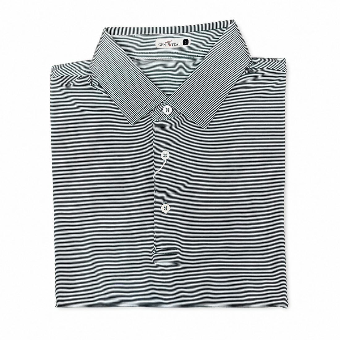 GenTeal Pine Club Pinstripe Performance Polo