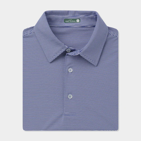 GenTeal Navy Club Pinstripe Performance Polo