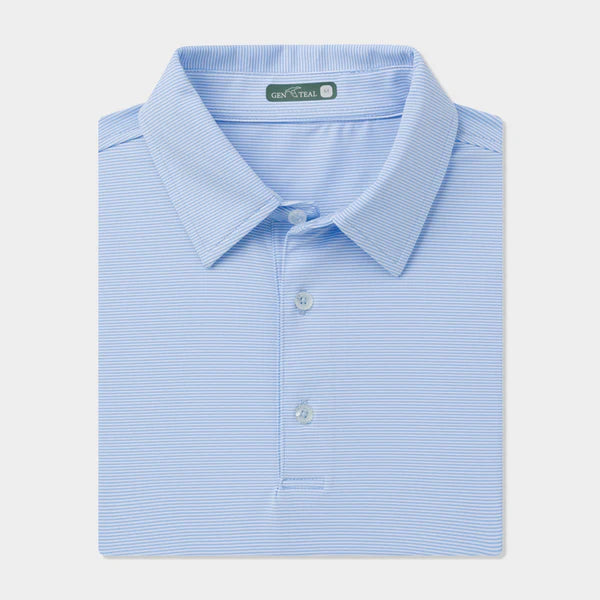 GenTeal Heritage Blue Club Pinstripe Performance Polo