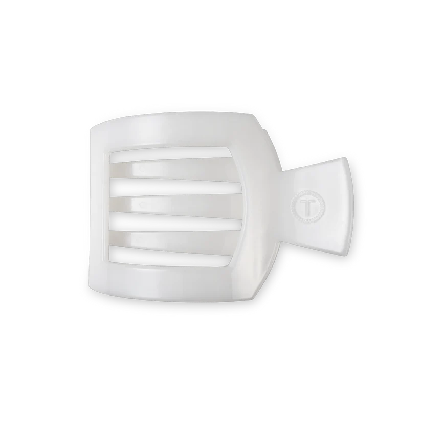 Teleties Coconut White Medium Flat Square Hair Clip