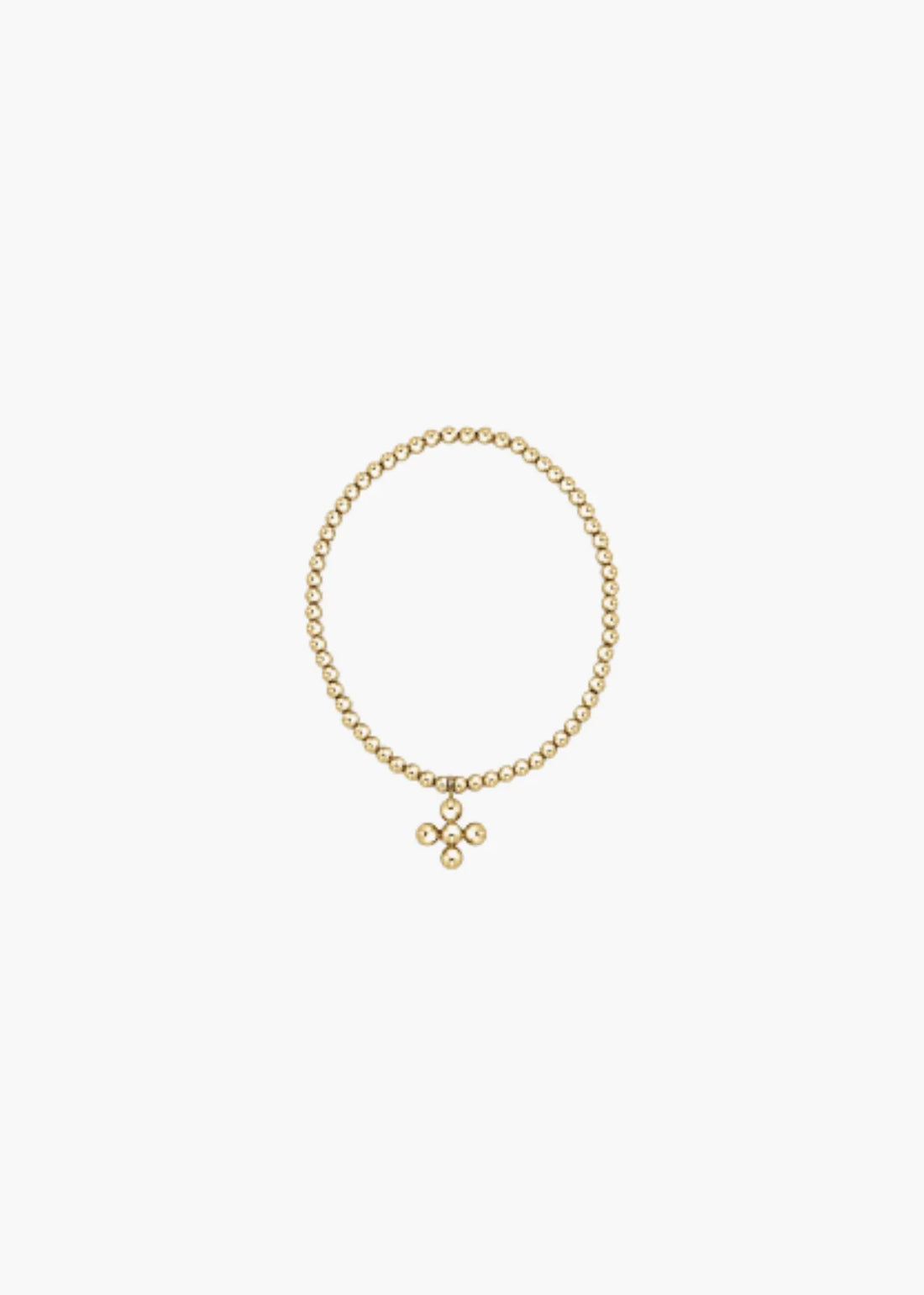 Enewton Classic Gold 3mm Bead Bracelet Classic Beaded Signature Cross Gold Charm 4mm