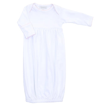 Magnolia Baby Essential White with Pink Trim Gown