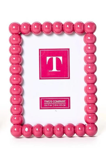 Two's Co Hobnail 5x7 Photo Frame- Pink