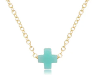 Enewton Egirl 14" Necklace Gold - Signature Cross Small Mint