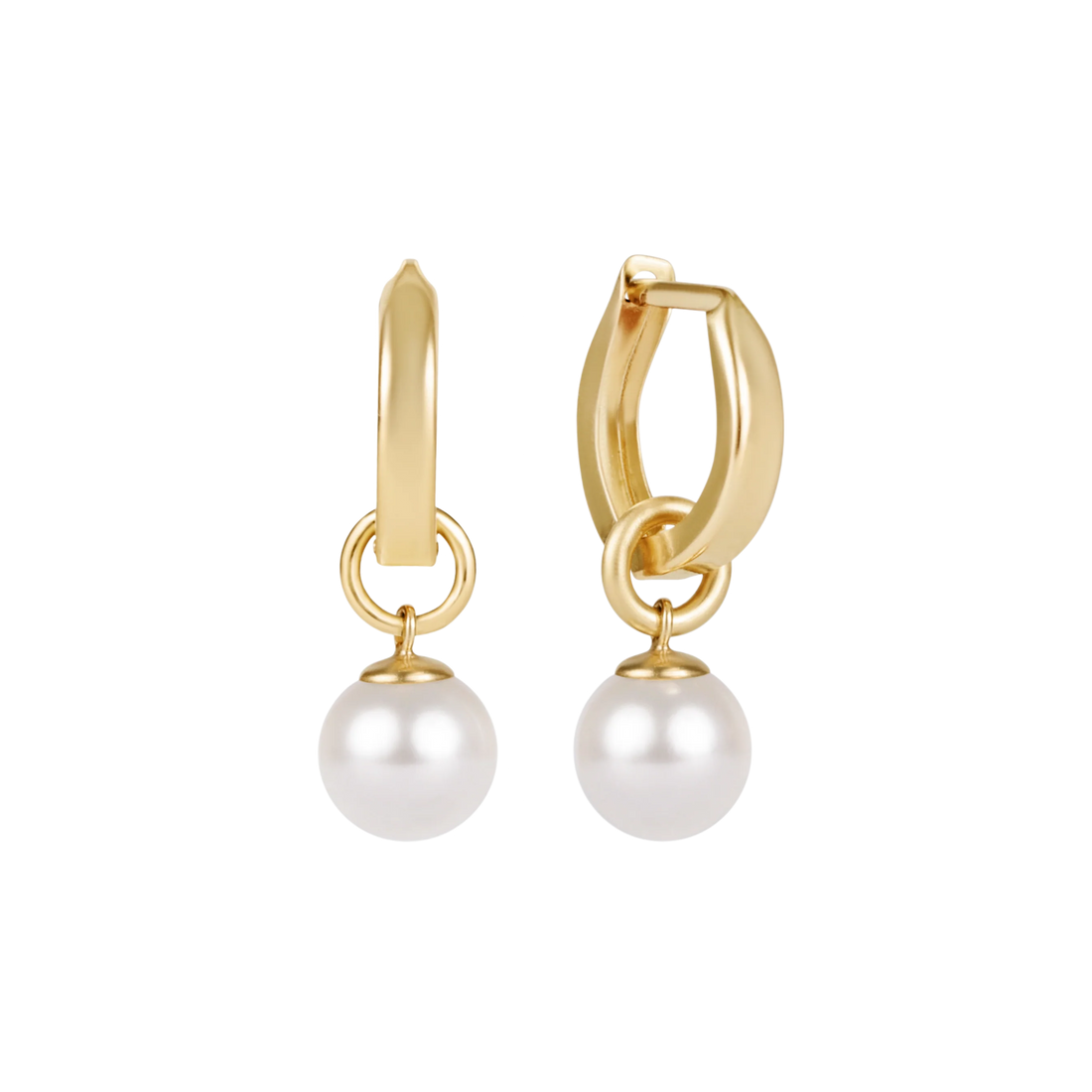 Enewton Huggie Gold 0.5" Hoop - Classic Pearl 8mm Charm