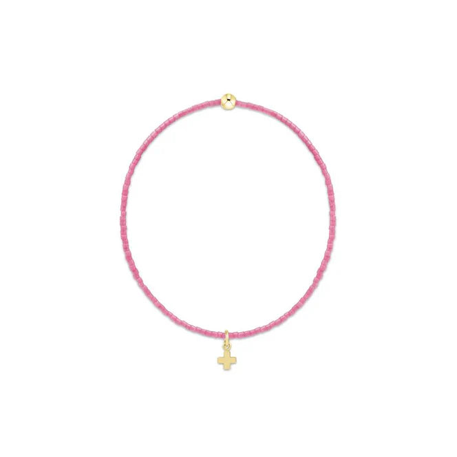 Enewton Hope Classic Bubblegum Bracelet - Signature Cross Small Gold Charm
