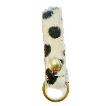 Satchel Key Fob Brown Cheetah-White Cheetah