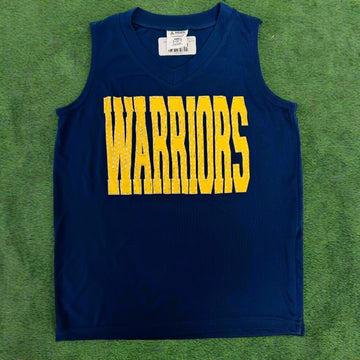 Warriors Navy Stitched V-Neck Sleeveless Shirt