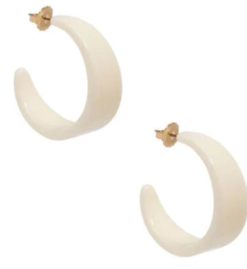 Zenzii Chunky Acrylic Earrings - Cream