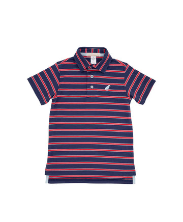 Beaufort Bonnet Prim and Proper Polo- Nantucket Navy/Richmond Red Buck Head Blue Stripe