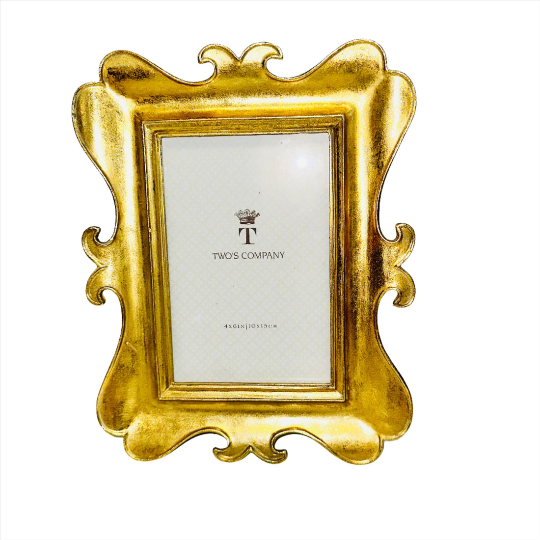 Two Co Brocante Distressed Gold Leaf Photo Frames