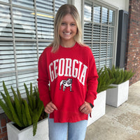 Georgia Venice Long Sleeve Crew neck Side Pocket