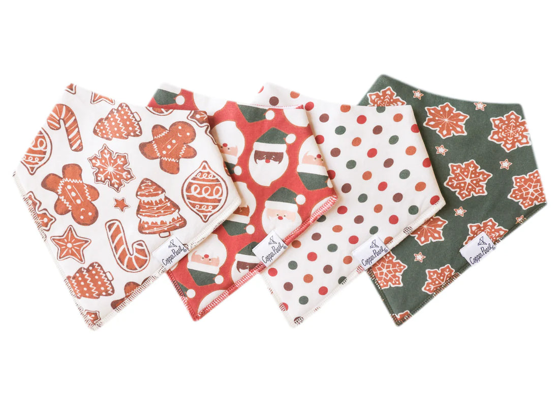 Copper Pearl Baby Bandana Bib Set - Gingerbread