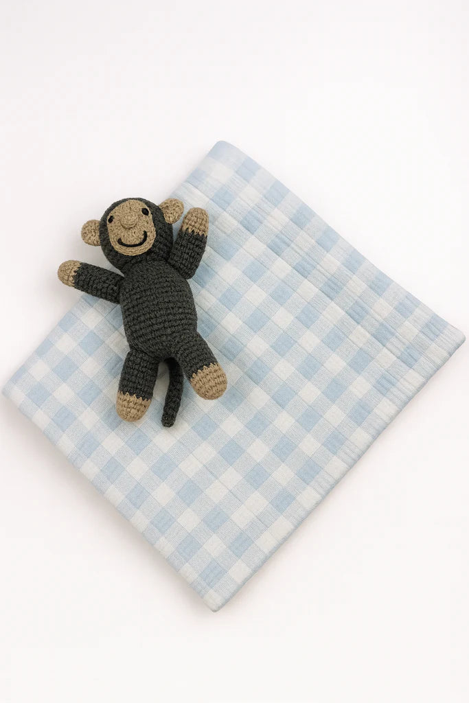 Gingham Check Baby Crib Blanket