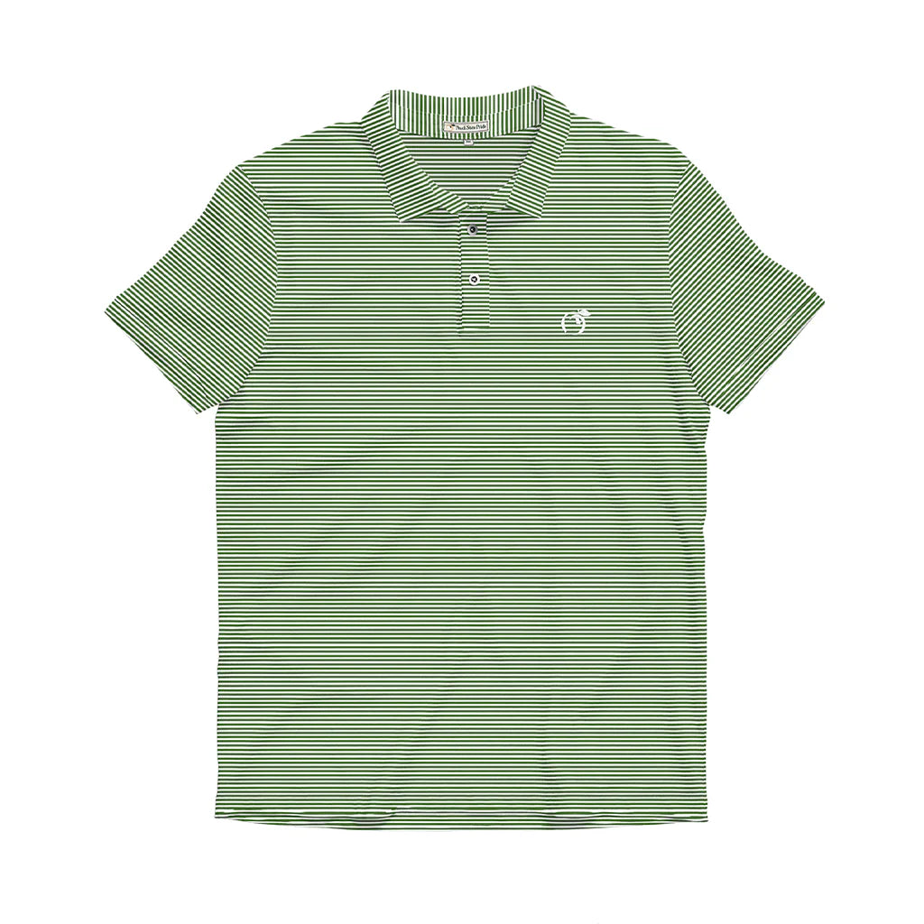 Peach State Pride Heathered Jasmine Performance Polo - Kelly Green & White