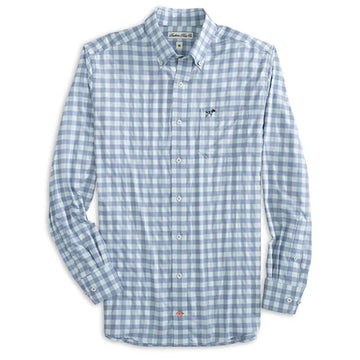 Southern Point Hadley Luxe Lite Button Down Bermuda Plaid - Sky Blue