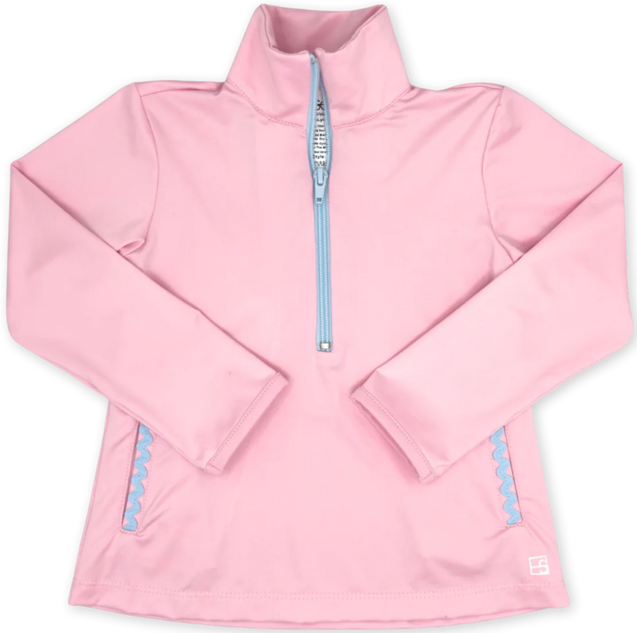 Set Fashion Heather Half Zip Cotton Candy Pink Cotton Candy Blue