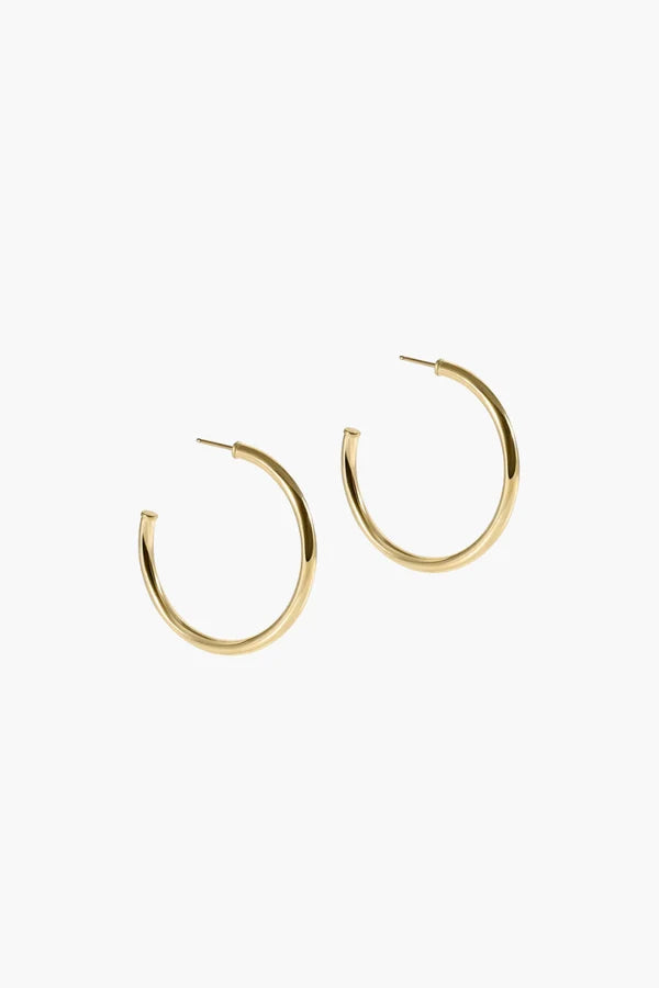 Enewton Round Gold 1.5" Post Hoop - 3mm Smooth