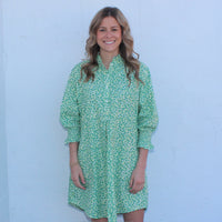 Caryn Lawn Kimberly Dress Green Poppy