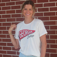 Georgia Pennant Wave w Bows Short Sleeve Boyfriend Tee