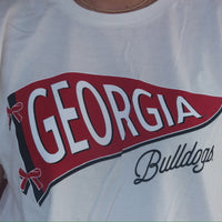 Georgia Pennant Wave w Bows Short Sleeve Boyfriend Tee