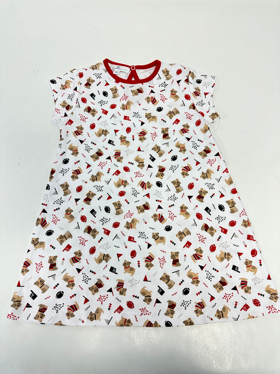 Magnolia Baby Bulldog Pride Printed S/S Toddler Dress