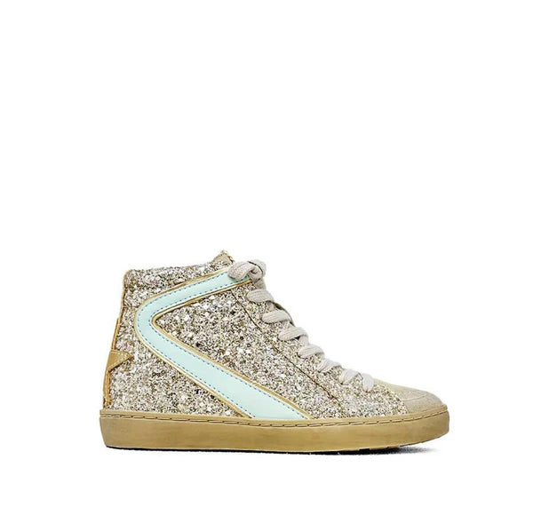 ShuShop Rooney Mini Sterling Glitter High Top Sneakers