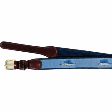 Sword Fish Leather Tab Belt