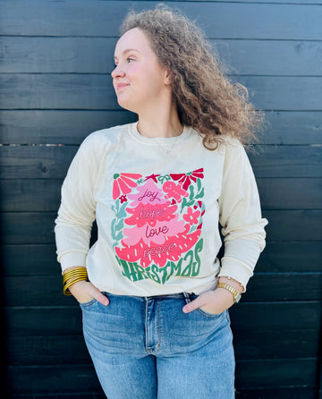 Joy Hope Love Peace Long-Sleeve Christmas Tee