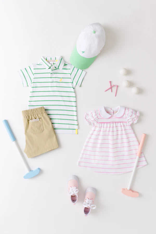 Beaufort Bonnet Prim and Proper Polo - Gibson Island Green Stripe
