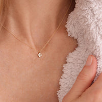 Enewton 14kt Gold and Diamond Signature Cross Necklace