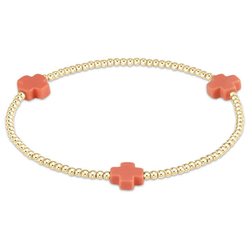 Enewton Signature Cross Patterns 2mm Bead Bracelet - Coral