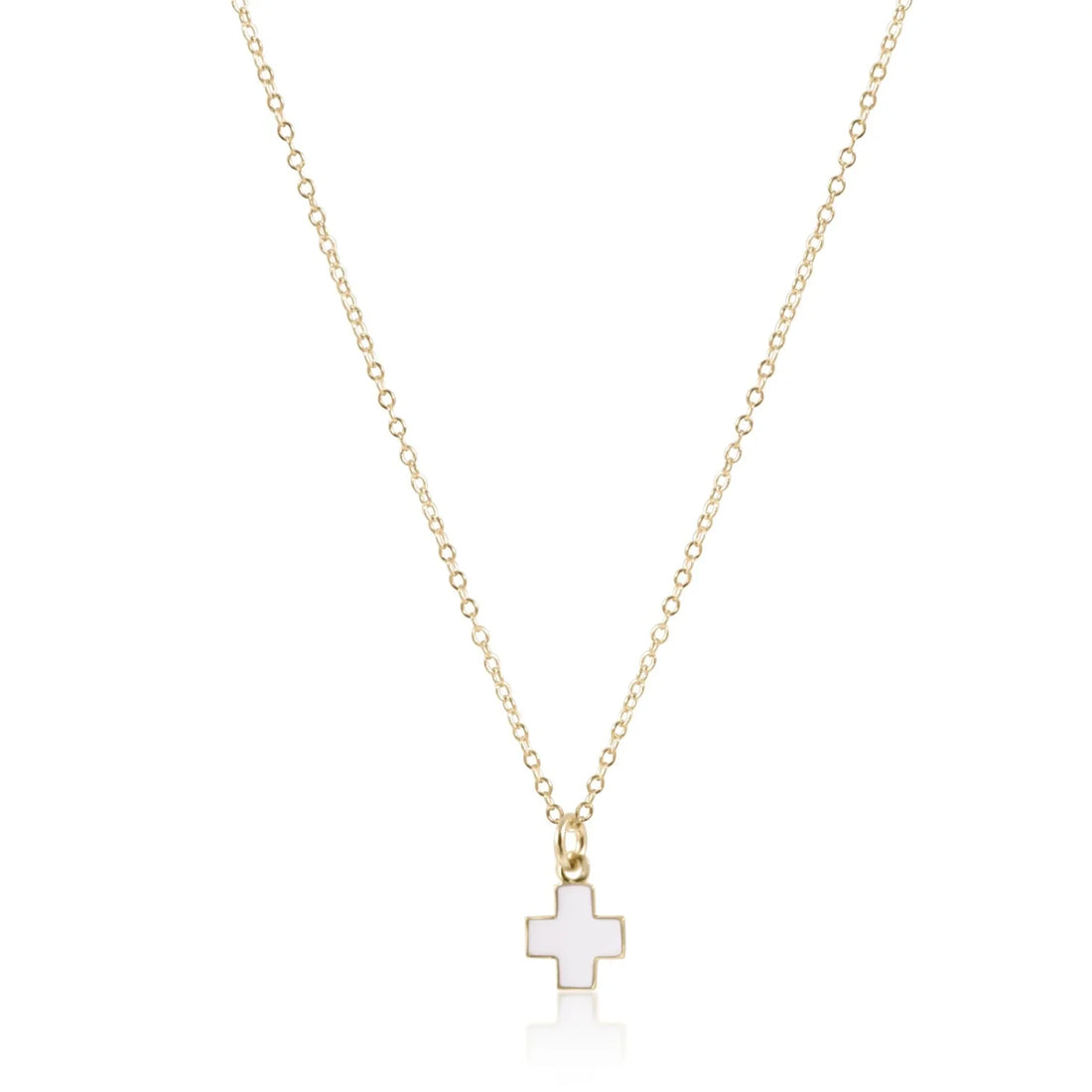 Signature Cross Gold Charm-Off White : 16"