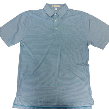 Peach State Pride Heathered Jasmine Performance Polo - Midair Blue & White