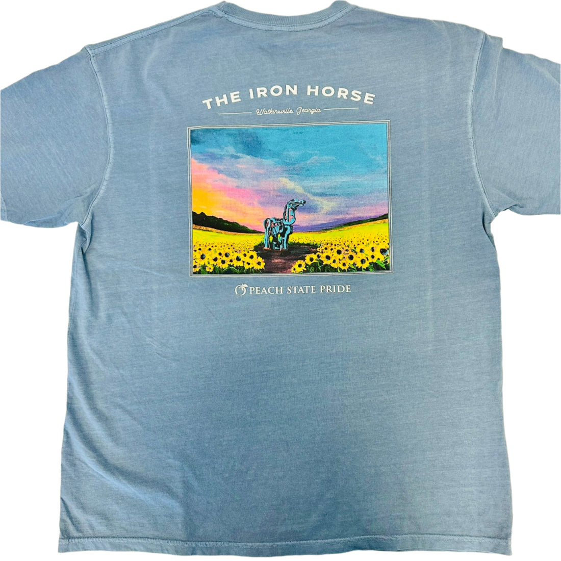 Peach State Pride Iron Horse Meadow SS Pocket Tee - Denim