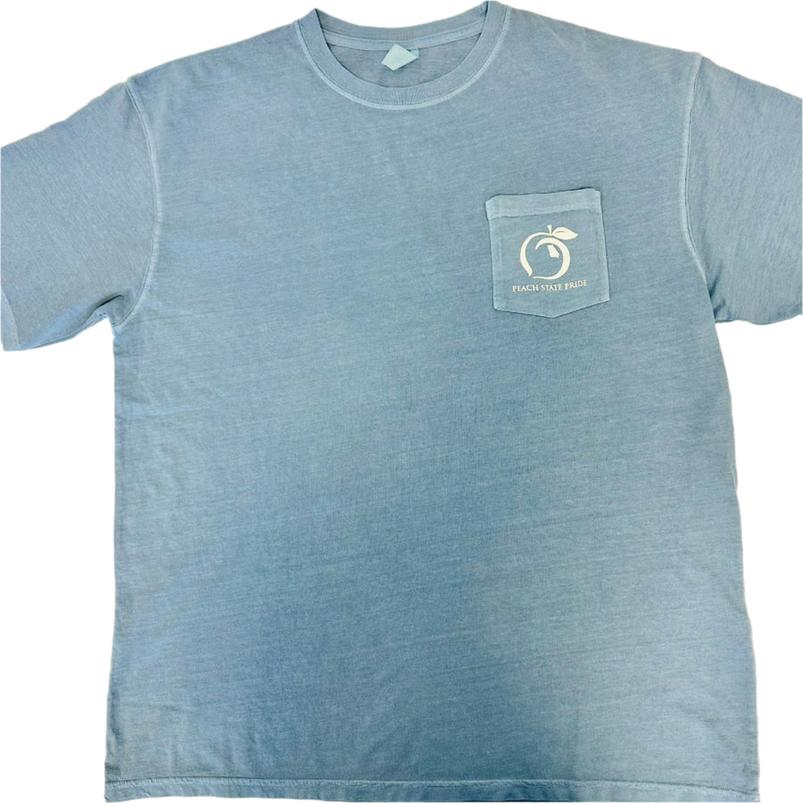 Peach State Pride Iron Horse Meadow SS Pocket Tee - Denim