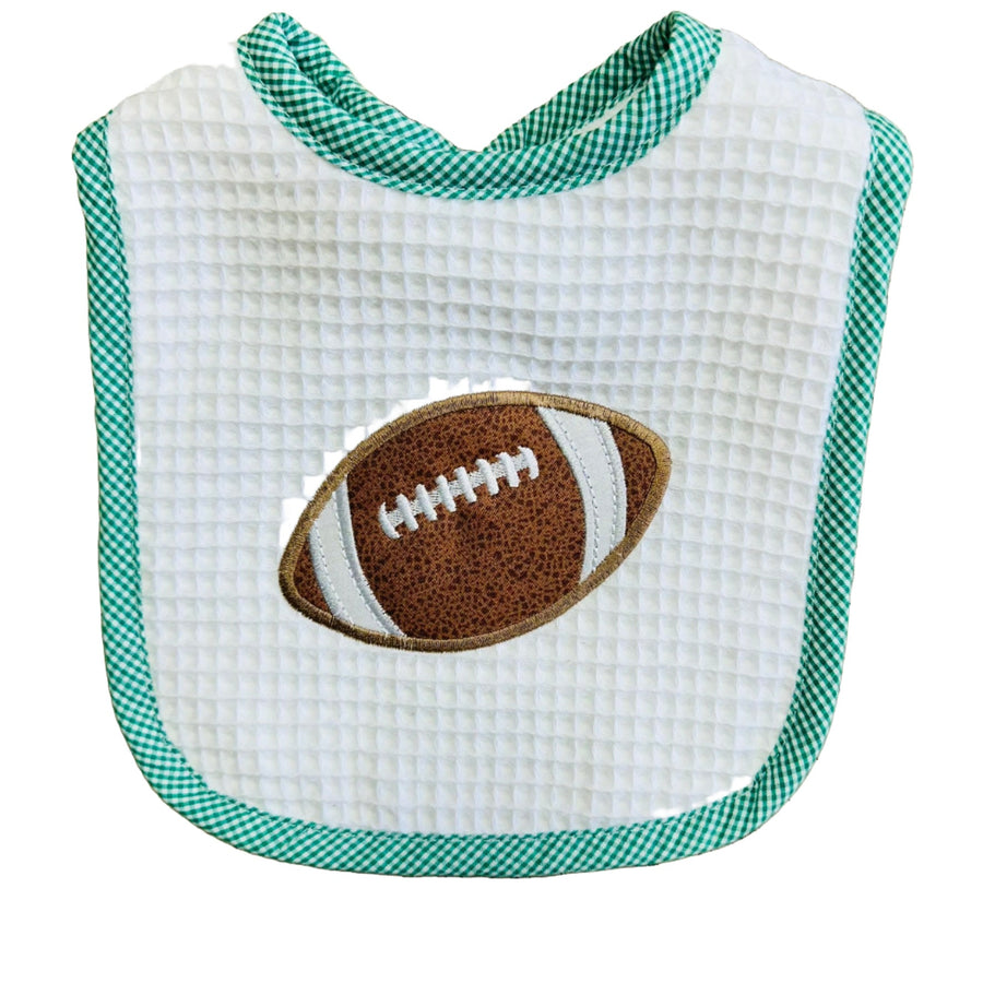 3 Marthas Feeding Bib-Green Football